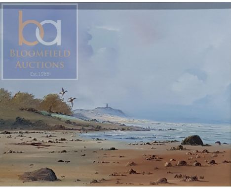 R B HIGGINS - OIL ON BOARD - SEASCAPE 9.5" X7.5" 