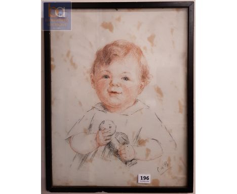 ANTIQUE FRAMED PORTRAIT OF CHILD BY DE BURGH 