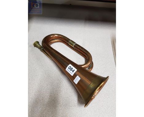 OLD BRASS AND COPPER HUNTING BUGLE 