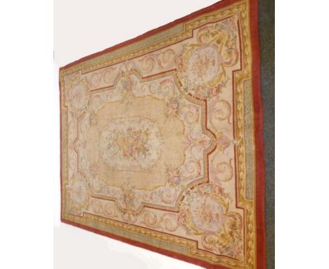 A French silk carpet, of English manufacture, Aubusson style, 307 x 242cm