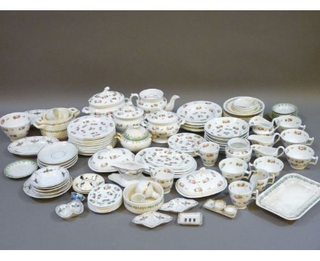 An extensive 19th century child's part tea service, hand painted with flowers, and further children's part teasets