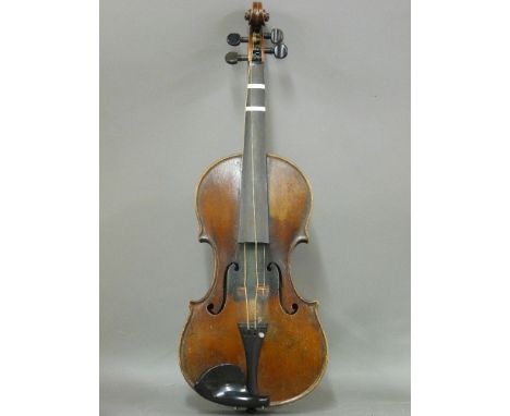 A violin, circa 1880, probably a French copy of a Stradivari, marked inside 'Antonius Stradivarius, Cremona, AS', 137/8in, on