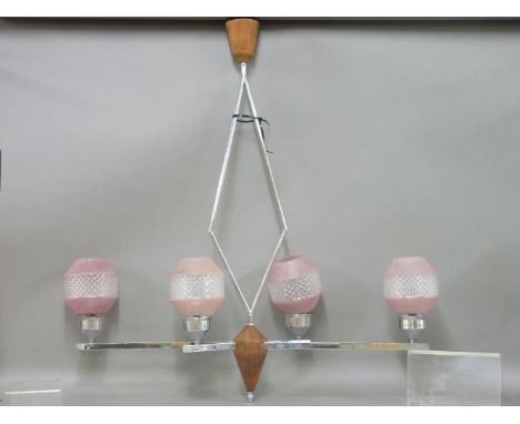An Art Deco four light chandelier