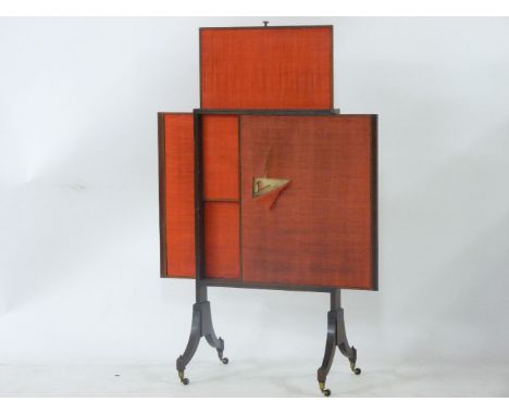 A Regency mahogany rise and fall firescreen, 56cm closed