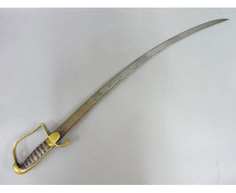 A cavalry trooper's sabre, no scabbard, 75.5cm blade, 87.5cm overall