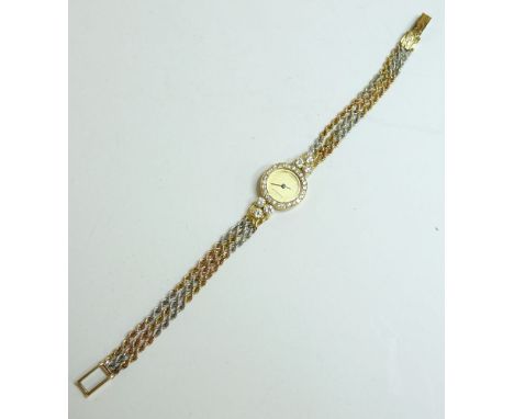 An 18ct gold and diamond Jaeger LeCoultre ladies wristwatch