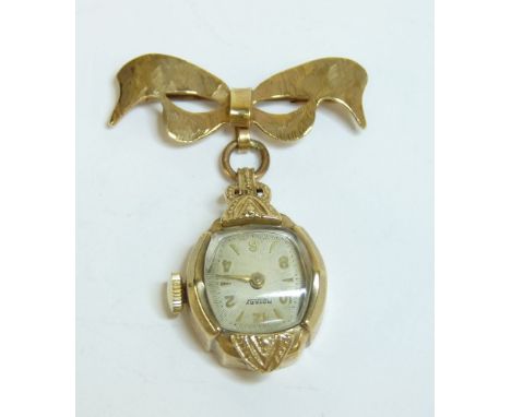 A ladies 9ct gold Rotary mechanical fob watch