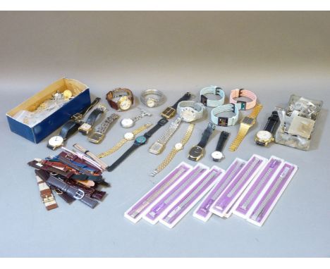 A large quantity of watch straps, watch bracelets and watches, to include Longines, Raymond Weil, Rotary, Saint Honoré, watch