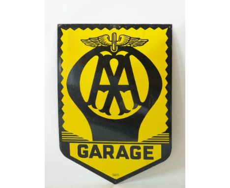 An enamel AA garage sign, by BB Kent, 78cm high