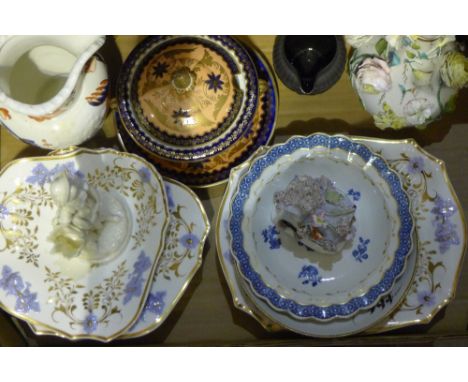 A quantity of Victorian decorative ceramics, including Worcester and Caughley