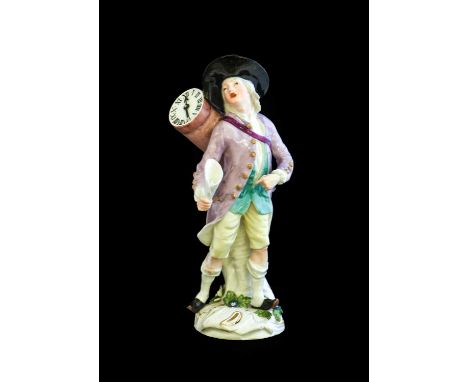 A Meissen Porcelain Cris de Paris Figure of the Lottery Seller, circa 1755, modelled by Peter Reinicke, standing holding a pa