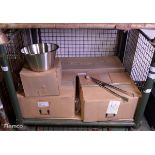 48x Stainless Steel Taper Mixing Bowls, 96x 21in Steak Tongs