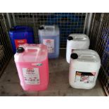 Triple QX wash n wax liquid, Carplan crystal fluid, Carplan Hi-Wax rinse liquid, Carplan A