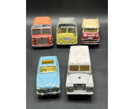 5 Tri-ang Spot-On play-worn vehicles(1000g)Tri-ang Spot-On 110/2B AEC Mammoth Major '8' 'London Brick Company Ltd' with load 