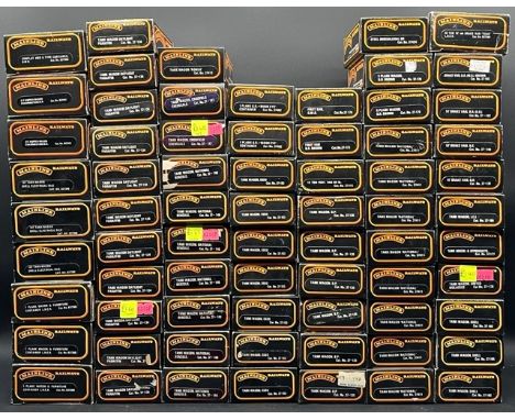 70 OO gauge Mainline Rolling stock tankers, wagons and vans each boxed(5200g)Includes:-Tank Wagons (51)1 Plank and Conflat (6