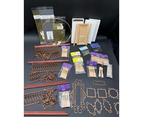 Wooden Balustrade, Railings, Doors &amp; Door Accessories, Metal Work, Mirror Frames, Brass Wire. (1000g).   - Condition Repo