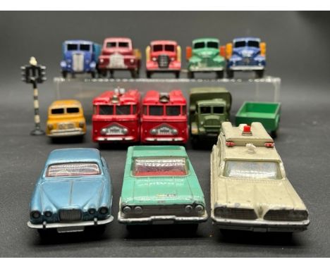 12 Dinky Toys vehicles in Play worn condition(1800g)Superior Criterion Ambulance (incl. two crew & patient on stretcher)Chevr