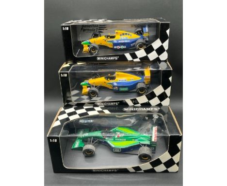 Three Minichamps (Paul's Model Art) Schumacher F1 Racing Cars 1/18 scale(2500g)Jordan Ford 191 Belgium GP 1991 M.SchumacherBe