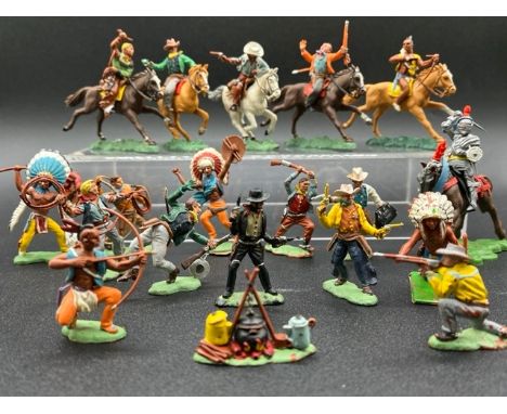 17 Herald Models, Swoppet Wild West plus Britains Swoppet 15th Century Knight on horseback along with other plastic figures a
