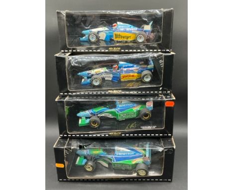 Four Pauls Model Art MS Collection Benetton F1 cars 1/18 scale within boxes(3100g)Benetton Ford B193B Presentation 1994Benett