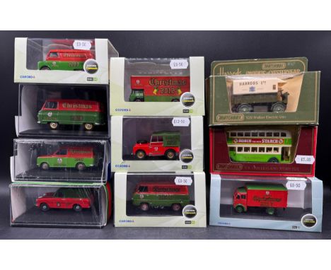 8 Oxford Commercials Christmas Vans & Two Yesteryear Vehicles (10). (1800g).1:43 & 1:76 Scale. Including Limited Edition 2008