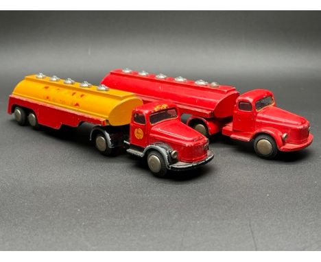 Two Tekno Volvo trucks - vintage Made in Denmark(800g)Tekno 434 Volvo Shell tanker, play worn, Shell branding diminished Tekn