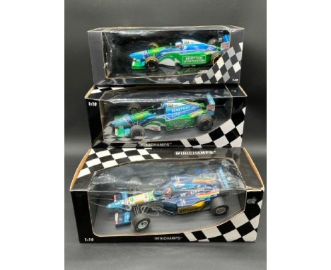Three Minichamps (Paul's Model Art) Benetton F1 Racing Cars 1/18 scale(2500g)Benetton Ford B194 GP Deutschland Hockenheim 31 