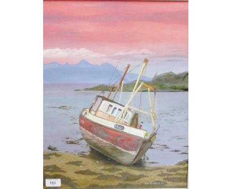 W.A. Portway  'UB 40 at Rhum' Mixed Media In a glazed frame, 36.5 x 47cm 