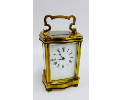 Brass carriage clock, 15cm high 