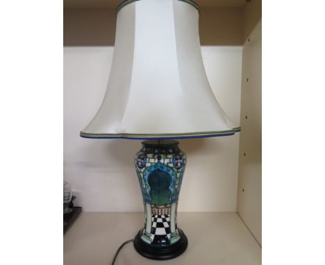 A Moorcroft Arabesque table lamp with shade - Height 60 cm 