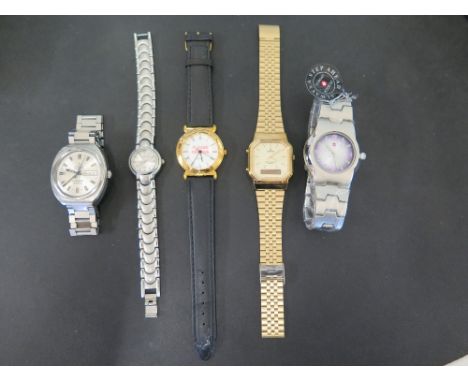 A CYMA CONQUEST automatic stainless steel wristwatch and strap - Together with four quartz watches to include Lorus, Zurich a