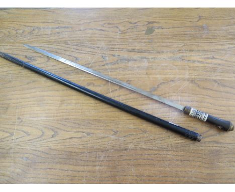 A vintage Indian sword stick blade - Length 62cm 