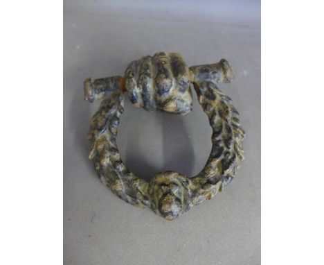 A Victorian cast iron Wellington door knocker 