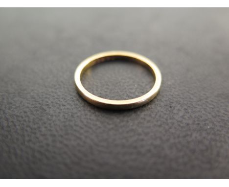 A 22ct gold band ring - Hallmarked Birmingham - Ring size M 1/2 - Weight approx 1.9gms
Condition report: Good - With light sc