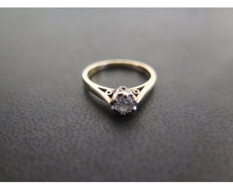 A 9ct gold brilliant-cut diamond single-stone ring - Diamond weight 0.25ct, stamped to band - Hallmarked Birmingham - Ring si