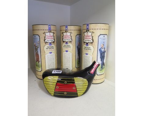 Three bottles of The Lombard Collection of Scotch Whisky - single Speyside Malt - Golf Series presentation tubes - Distilled 