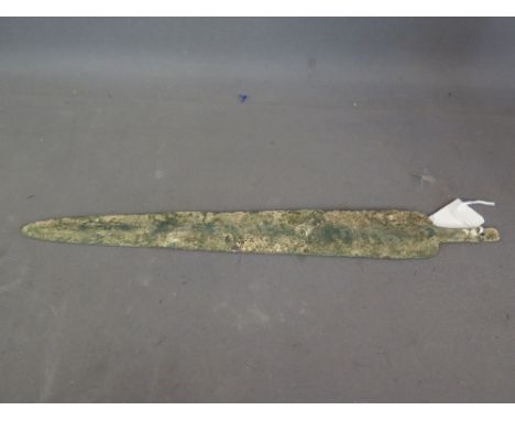 An ancient bronze age dagger 1200BC 30.5cm in length
