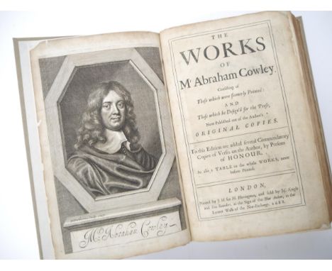 Abraham Cowley: 'The Works Of Mr Abraham Cowley. Consisting of Those which were formerly Printed: And Those which were Design