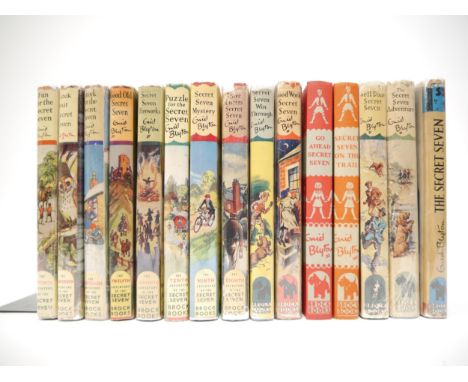 Enid Blyton, 'Secret Seven', complete set of the 15 adolescent detective series novels, all 1st editions, 1st impressions, al