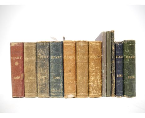 A collection of C19th & C20th manuscript diaries, seven of which dated 1903-1919 appear to be the diaries of Lady Constance B