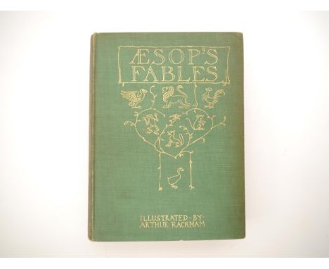 Arthur Rackham (illustrator): 'Aesop's Fables', London, William Heinemann, 1912, 1st trade edition, colour frontispiece with 