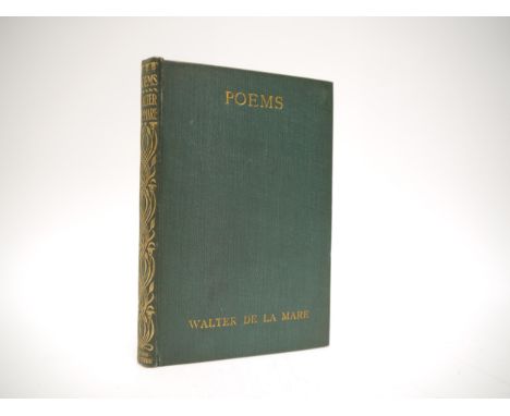 Walter de la Mare: 'Poems', London, John Murray, 1906, 1st edition, signed &amp; inscribed by author on FFEP "'Walter de la M