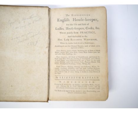 Elizabeth Raffald: 'The Experienced English House-keeper, for the Use and Ease of Ladies, House-keepers, Cooks, &amp;c. Wrote