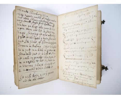 (Cookery, Medicine), a circa 18th Century manuscript receipt book, 120+ pages of manuscript cookery recipes and medical cures