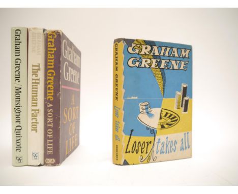 Graham Greene: 'Loser Takes All', London, Heinemann, 1955, 1st edition, original cloth gilt, dust wrapper, publisher's origin