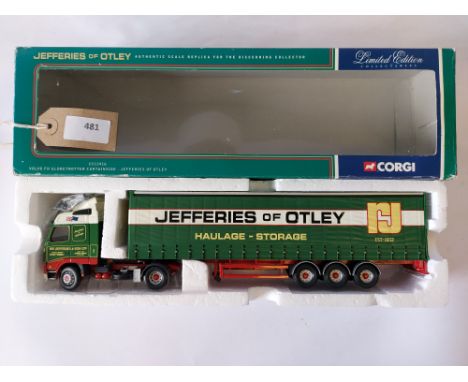 Manufacturer  - Corgi | Description - Volvo FH Globetrotter Curtainside - Jefferies of Otley | Stock Code - CC12416  | Notes 