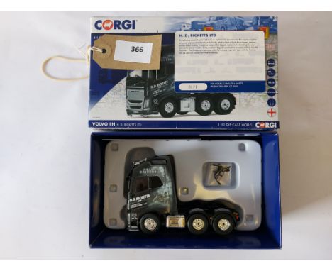 Manufacturer  - Corgi | Description - Volvo FH Tractor Unit - H D Ricketts Ltd | Stock Code - CC16001 | Notes - GC - Box slig