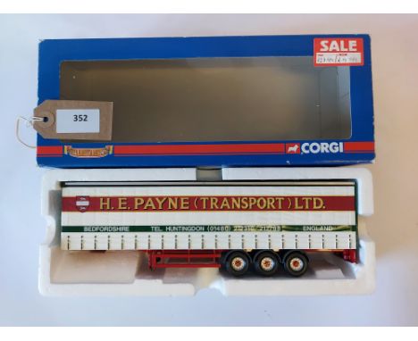 Manufacturer  - Corgi | Description - Curtainside Trailer - H E Payne | Stock Code - CC19903 | Notes - GC - Box worn| Scale -