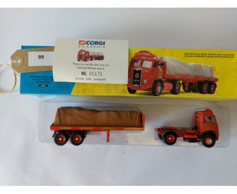 Manufacturer  - Corgi | Description - Atkinson Tractor Unit with Flat Trailer - Suttons of St Helens | Stock Code - 28001 | N