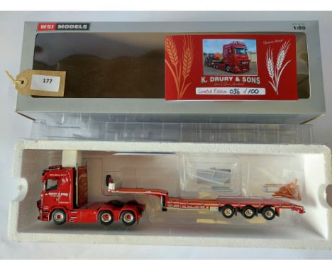 Manufacturer  - WSI | Description - Scania S Normal CS20N 6x2 & Semi Lowloader - K Drury & Sons | Stock Code - 02-2794 | Note